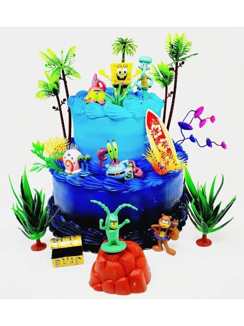 Colorful Spongebob Cake Topper Set for Birthday Parties - 12 Fun Figures